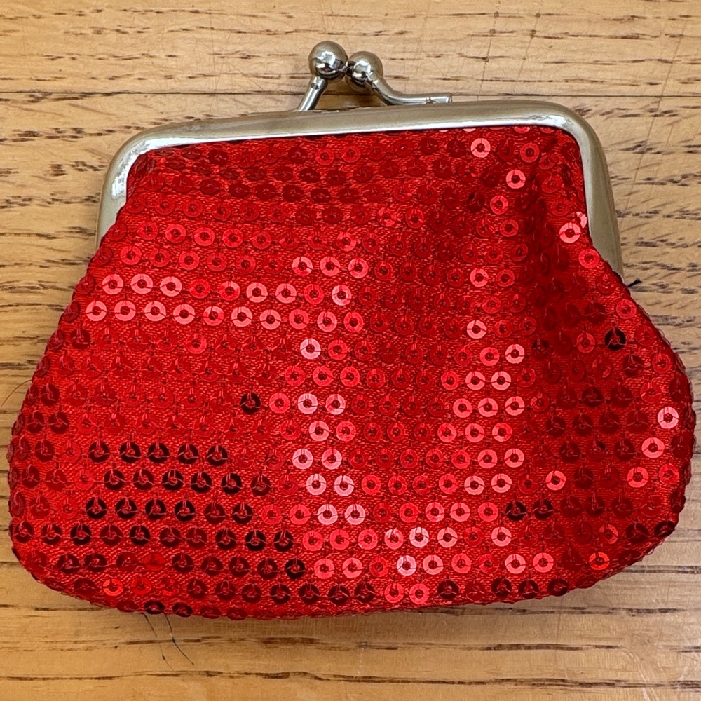 Sparkling Red Sequin Kids Coin Purse